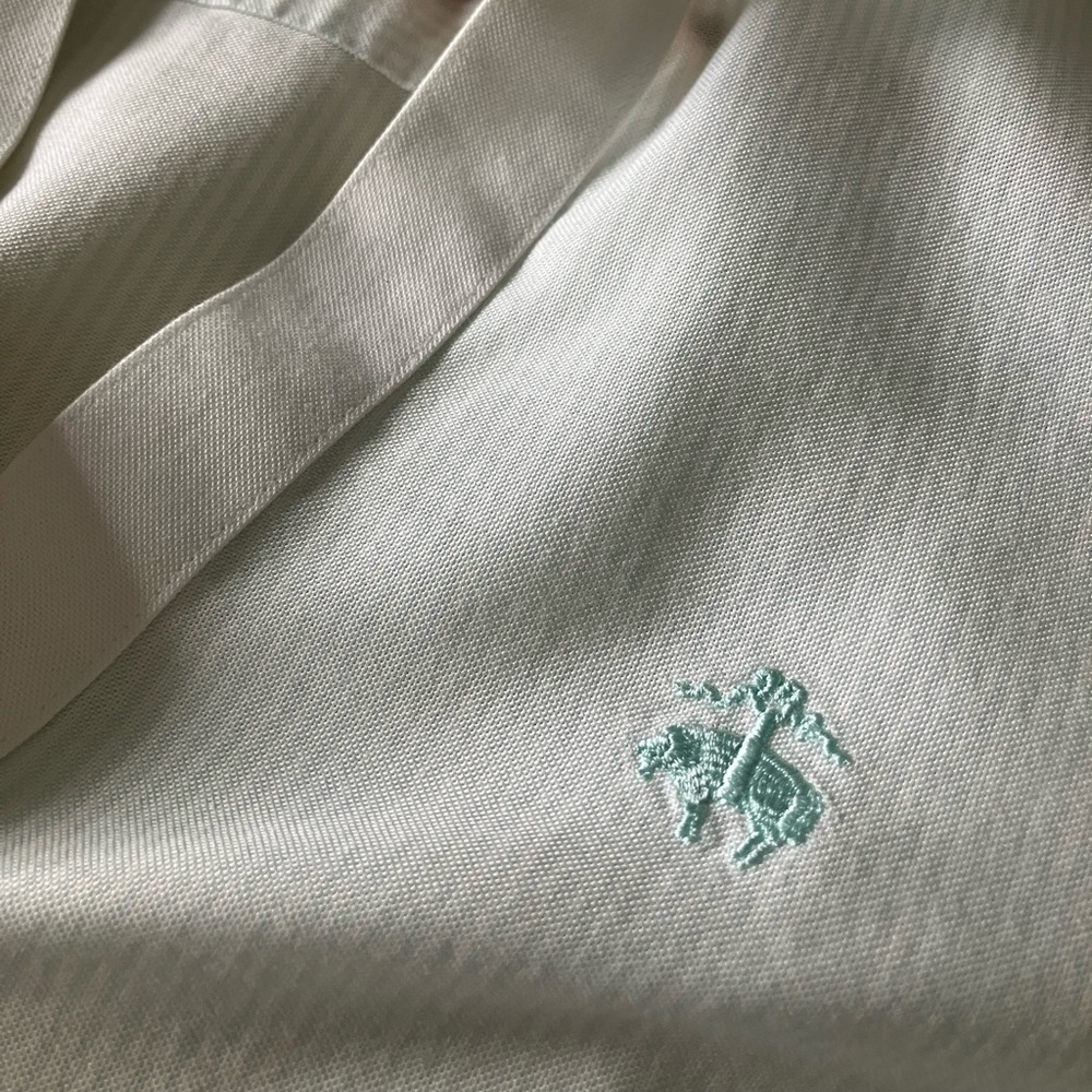 BROOKS BROTHERS Mint Green and White Striped Cotton Button Down Size 2 - Picture 11 of 13